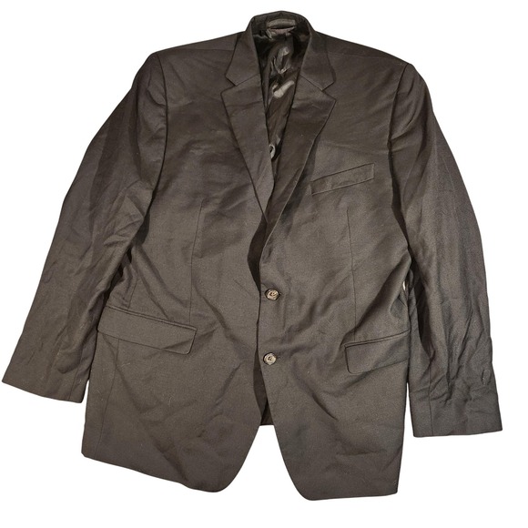 Lauren Ralph‎ Lauren Blazer Mens 44R Black 100% Wool 2 Button Notch Lapel Lined